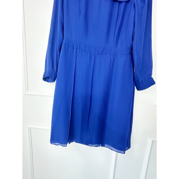 Jenni Kayne Blue Silk Long Sleeve Dress Size M - Picture 9 of 11